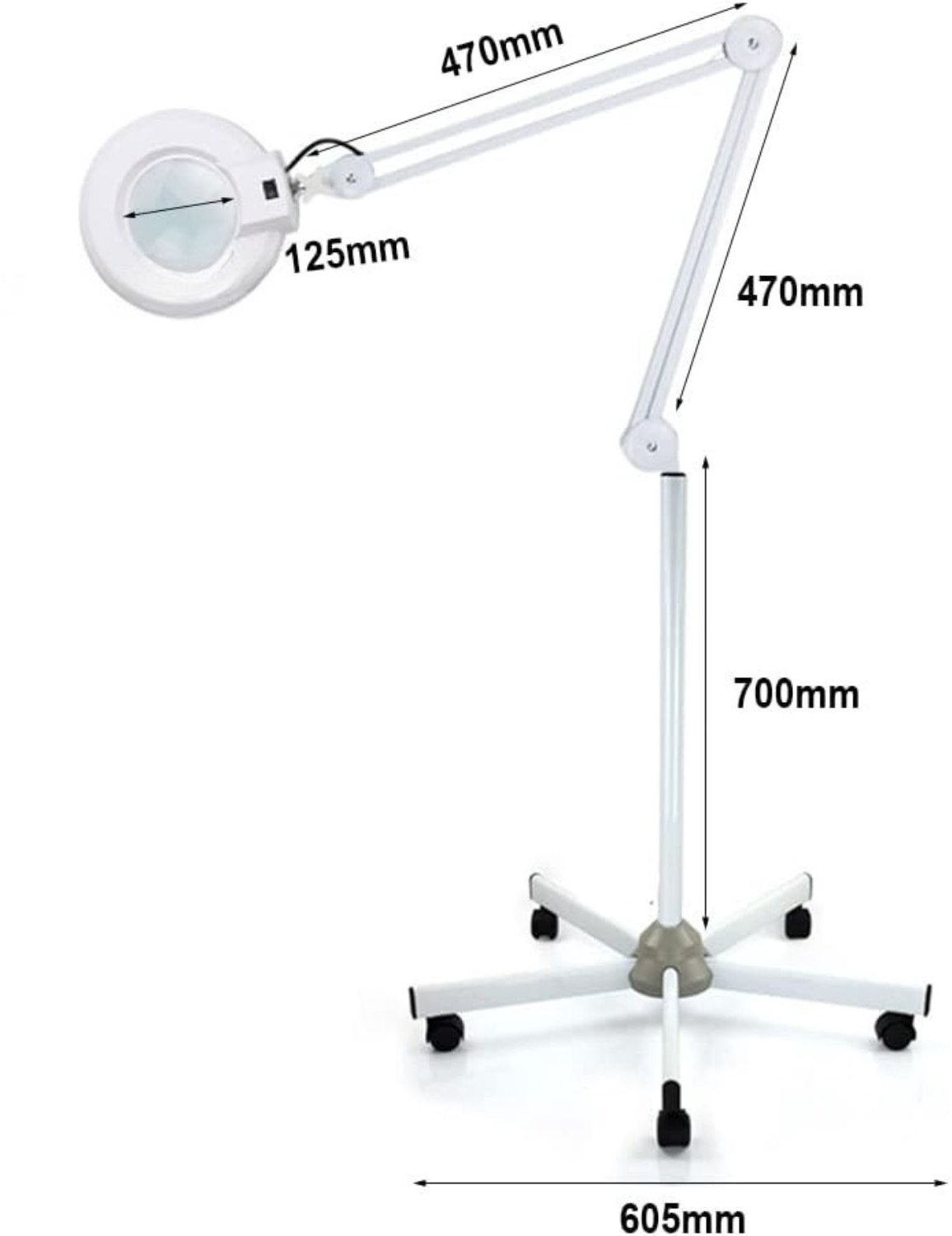 ApexArte® Loeplamp met Standaard - Lamp met Led Verlichting - Wit