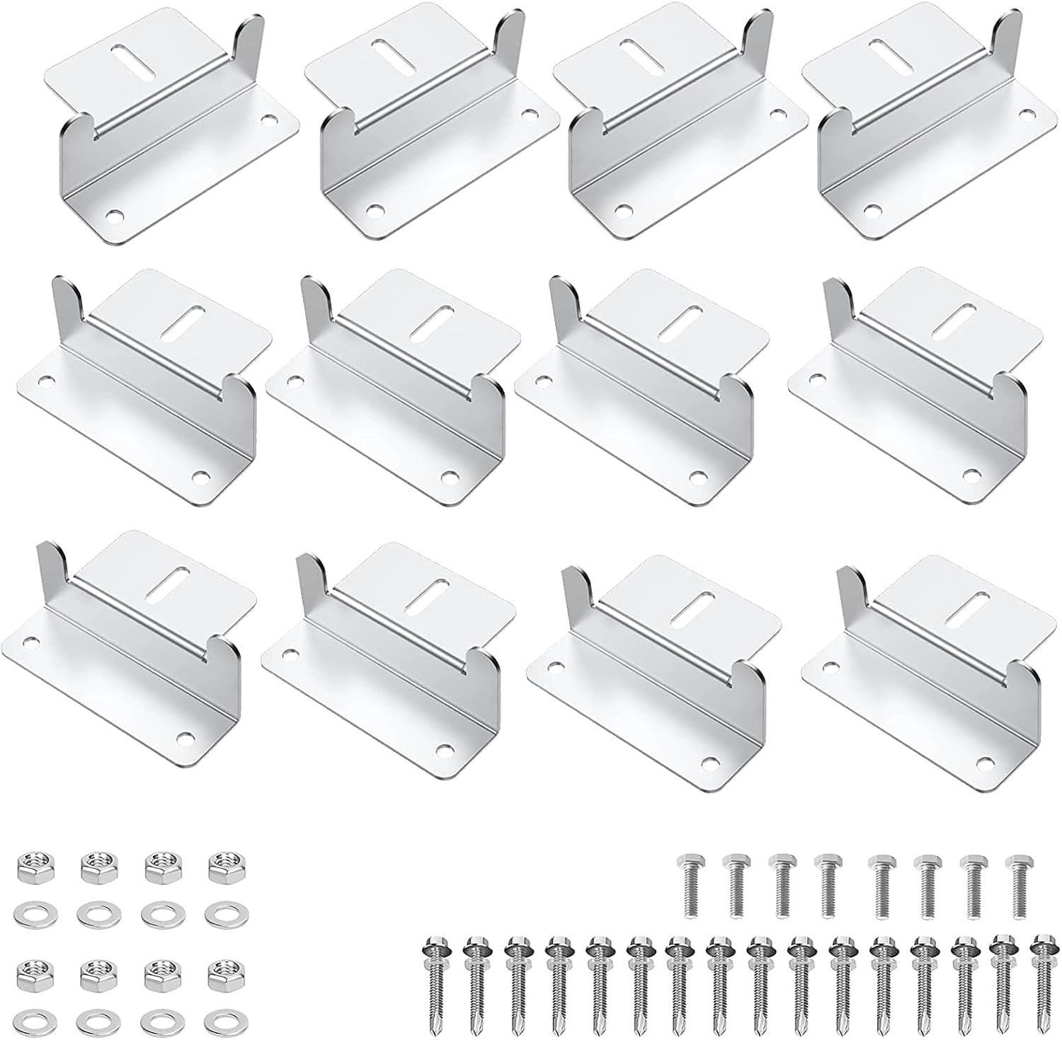 Z hoekhouders 12 stuks - aluminiumlegering - montage zonnepaneelhouder - voor caravans en daken - m-winkel