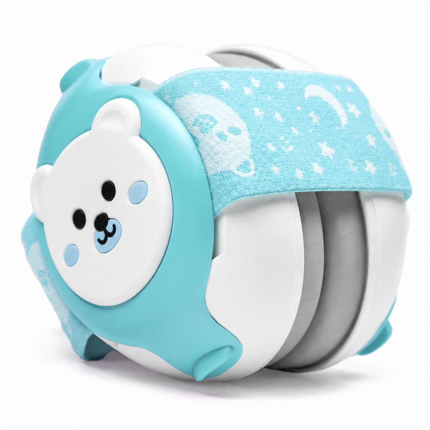Aquila Gehoorbescherming Baby 0-3 Jaar - Koptelefoon Peuter & Kind - 23 dB CE-gecertificeerd - Elastische Band zonder Beugel - Oorbeschermers Kinderen - Geluiddempende Kinder Oorkappen - Gehoorbeschermer - Oorbescherming - Blauw - Reistasje