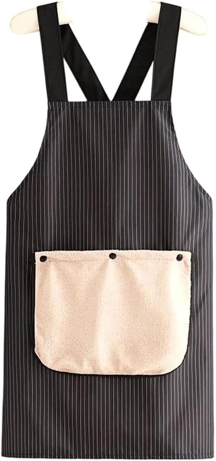 Schort met afneembare handdoek en zakken, kruisrugmodel, waterdichte en lichtgewicht stof voor koken en schoonmaken, unisex