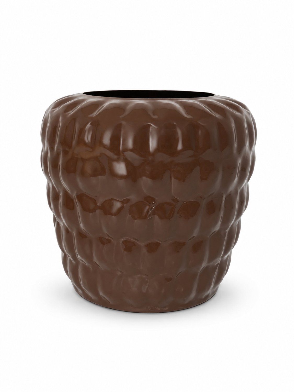 by Mooss - Vaas Ø33 x 32 cm - Brown - Hoogglans - Modern - Luxe - Design - Glanzend - Stijlvol - Elegant - Chique - Trendy - Decoratief - Woondecoratie
