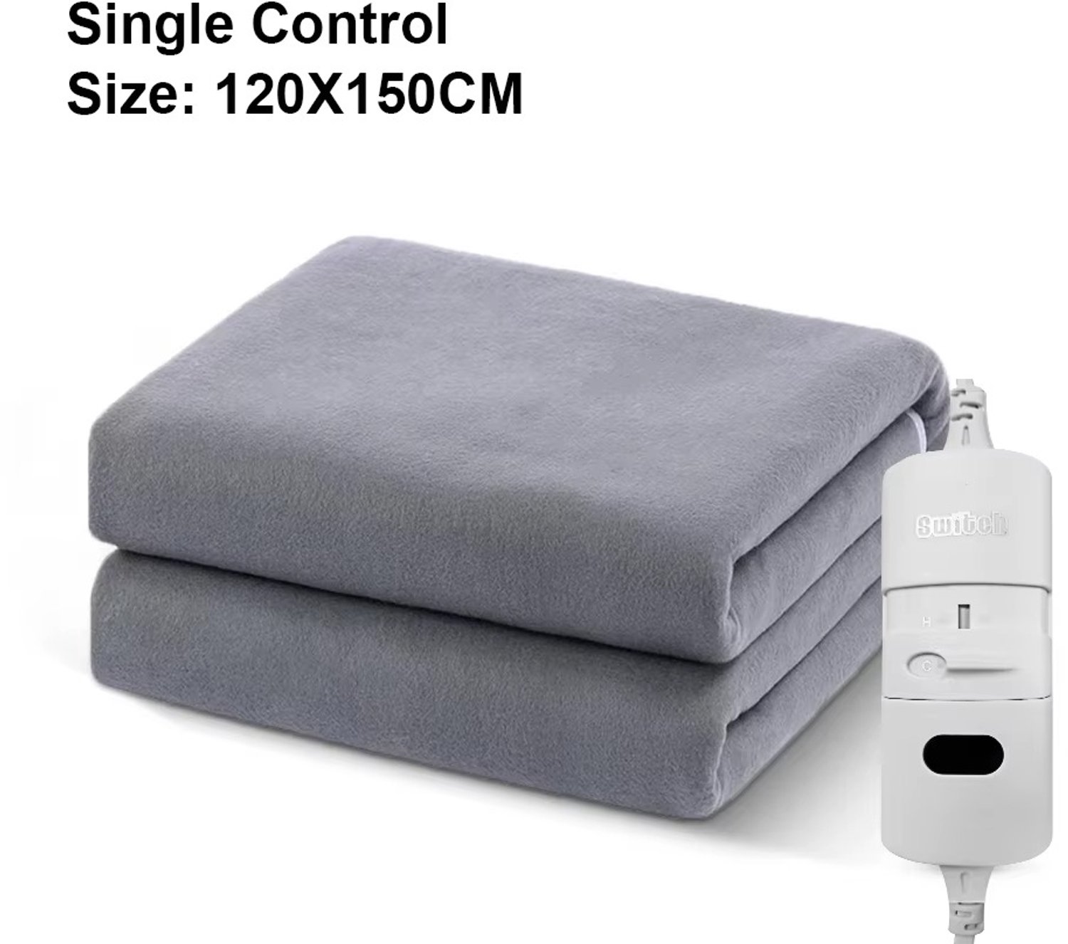 CreateEcom elektrische deken - warmtedeken - elektrische onderdeken - verwarmingsdeken - thermische matras - 220V - 120x150cm - grijs