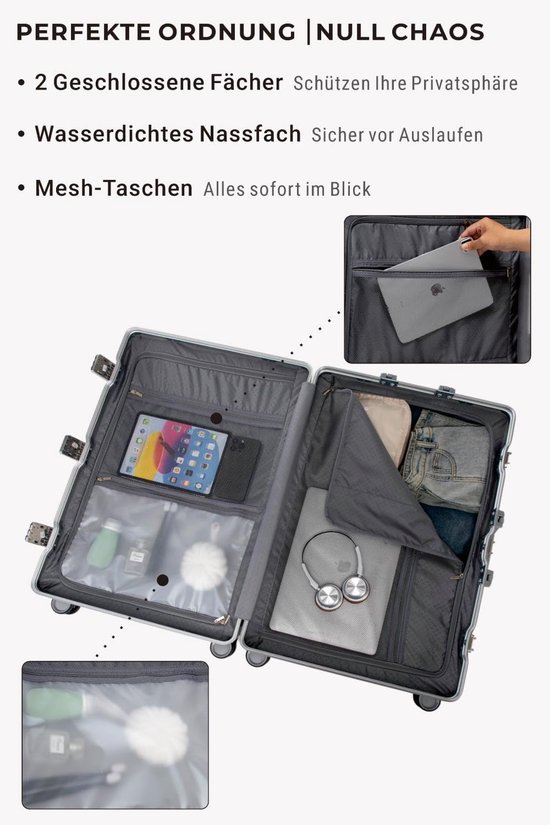 Koffer 59 cm compact, metaalachtig — afbeelding 3