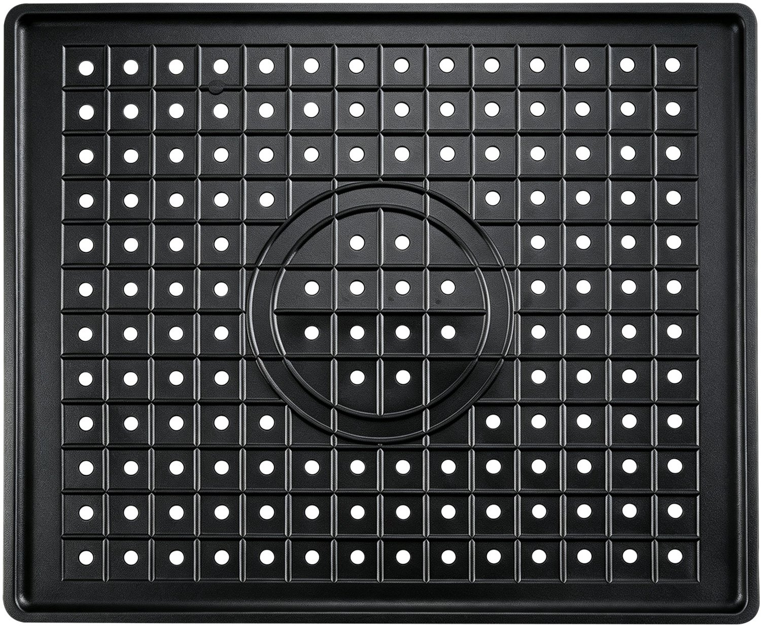Gootsteenmat van rubber – 31×26 cm rechthoekig, antislip beschermmat zwart – Keukenbeschermmat voor aftapruimte en aanrecht