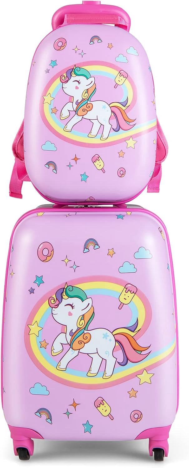 COSTWAY kinderkoffer, Eenhoorns., 12"+16"