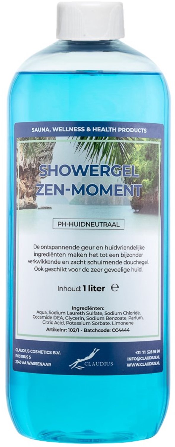 Claudius Douchegel Zen Moment 1 liter - showergel - navulling - voordeelverpakking