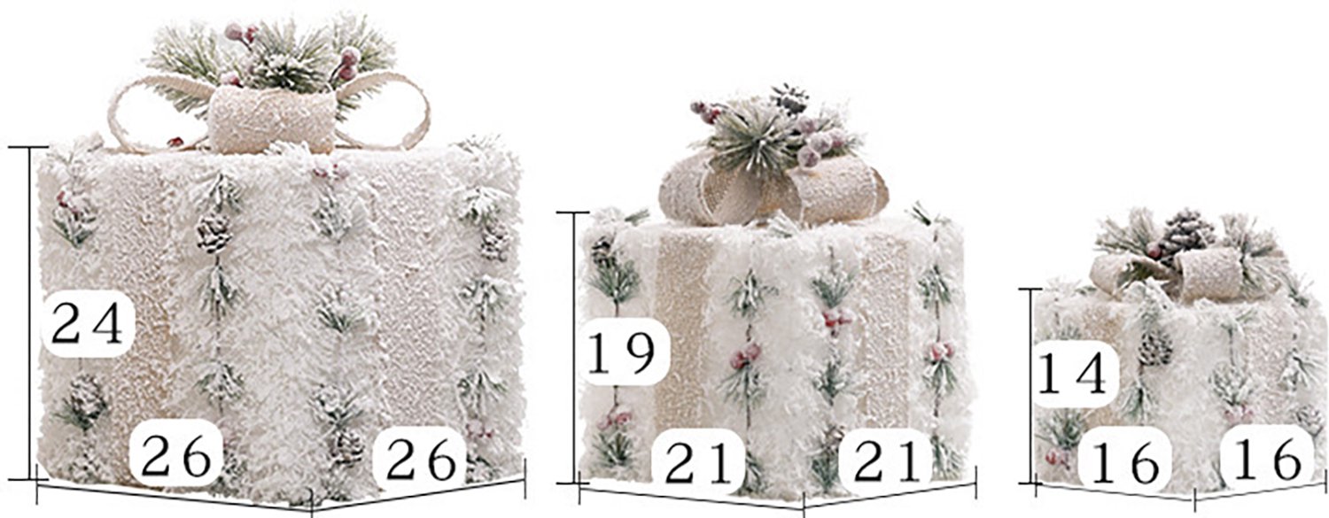Kerstverlichting - Set van 3 verlichte geschenkdozen - Kerstverlichting figuur - Kerstlampjes - LED kerstdecoratie pakjesverlichting - Kerstversiering - Cadeauset - Geschenkdoos - Kerstcadeau - Kerst Figuur - Kerstlampjes - Sneeuwvlok – foto 6