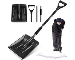 Sneeuwschep RVS - Sneeuwschuiver - Sneeuwruimer - 108x26cm - Grote Capaciteit - Ergonomische Handgreep - Vierdelig Afneembaar - Draagbaar - Voor Auto & Oprit & Tuin - Zwart