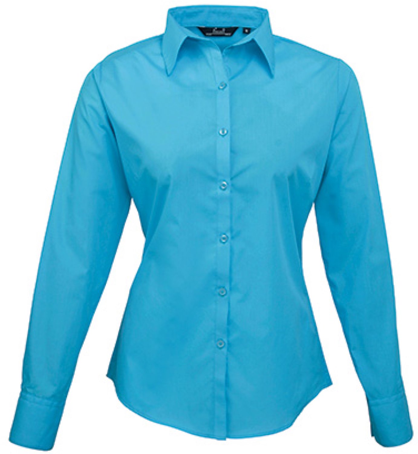Premier Workwear - Women´s Poplin Long Sleeve Blouse - Turquoise (ca. Pantone 7703C) - 54 (6XL/26)