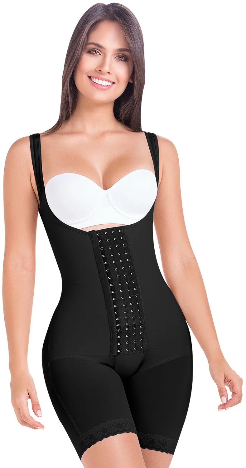 MariaE 9412 POSTOPERATIEVE FAJA | KLEUR ZWART| MEDIUM LENGTE| DRUKPAK|STAGE 2