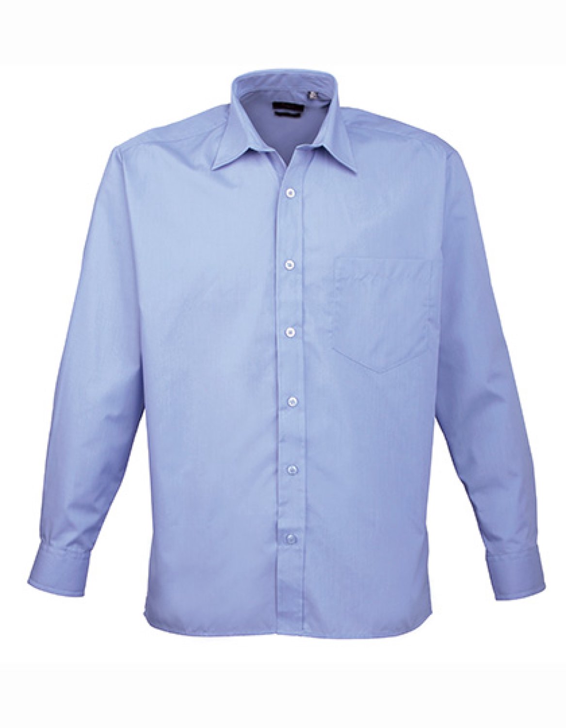 Premier Workwear - Men´s Poplin Long Sleeve Shirt - Mid Blue (ca. Pantone 2718C) - 48 (19)