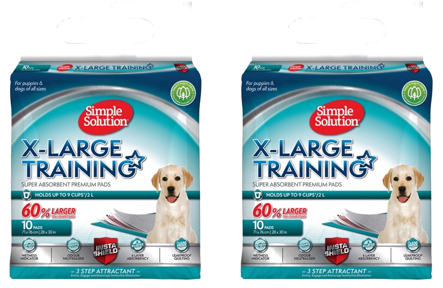 Simple Solution Puppy Training Pads 71 x 76 cm - 2 x 10 stuks - Multipack