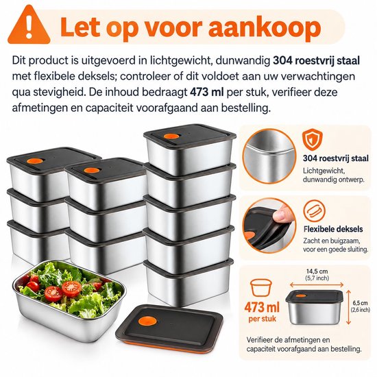 KZQ Tien roestvrijstalen bewaardozen voor maaltijden, stapelbaar, BPA-vrij, vaatwasmachinebestendig, geschikt voor het bewaren van snacks, fruit en maaltijden voor fijnproevers. — cadeau in Cadeau-ideeën - foto 8
