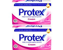 Protex Antibacterieel Zeep Cream - Lichaamszeep - Soap Bar - Zeep Blok voor Lichaamsverzorging & Handverzorging - 2 Stuks