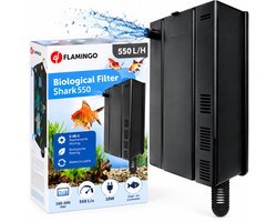 Filter aquarium - Flamingo Shark 550 - L - zwart - biologisch 3-in-1 - 550 L/u - 10W - 100 tot 200 liter
