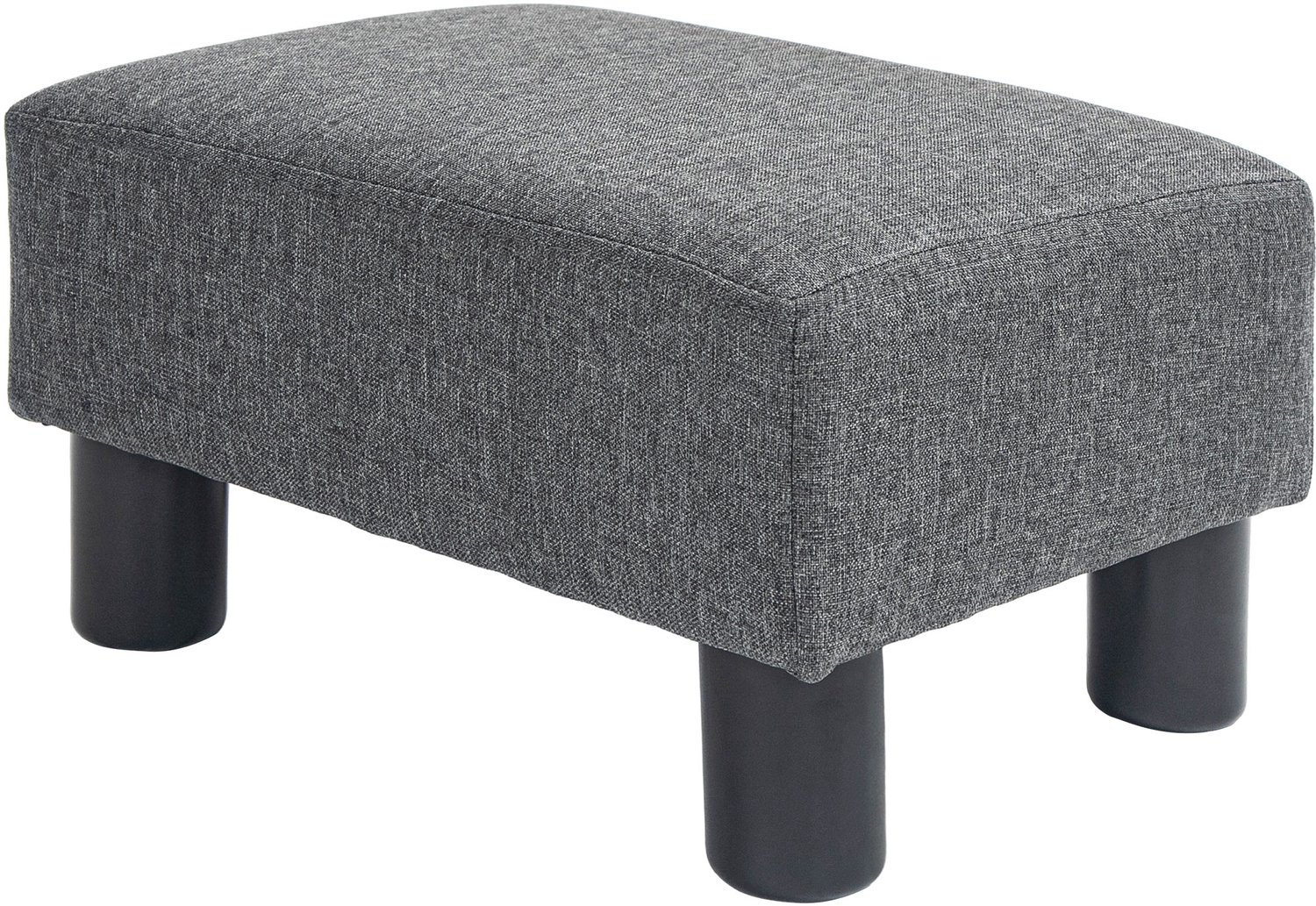 Homona Voetenbank - Met linnenlook bekleding en schuimvulling - Met houten frame - 40 x 30 x 24 cm - Donkergrijs
