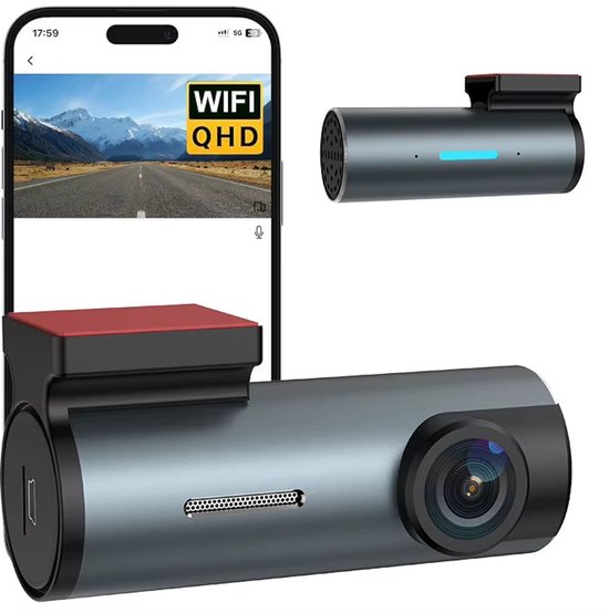 Dash Cam 1296P Camera met WiFi WDR Auto DVR 150 ° FOV App Controle Dash Camera Recorder Spraakbesturing 24H Parkeermodus