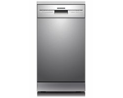 Heinner HDW-FSM45510XE++ Vrijstaande Vaatwasser – 10 Couverts – 5 Programma’s – Halve Belading – Startuitstel – Verstelbare Bovenkorf – AquaStop – Kinderslot – 45 cm – RVS – 5 Jaar Garantie