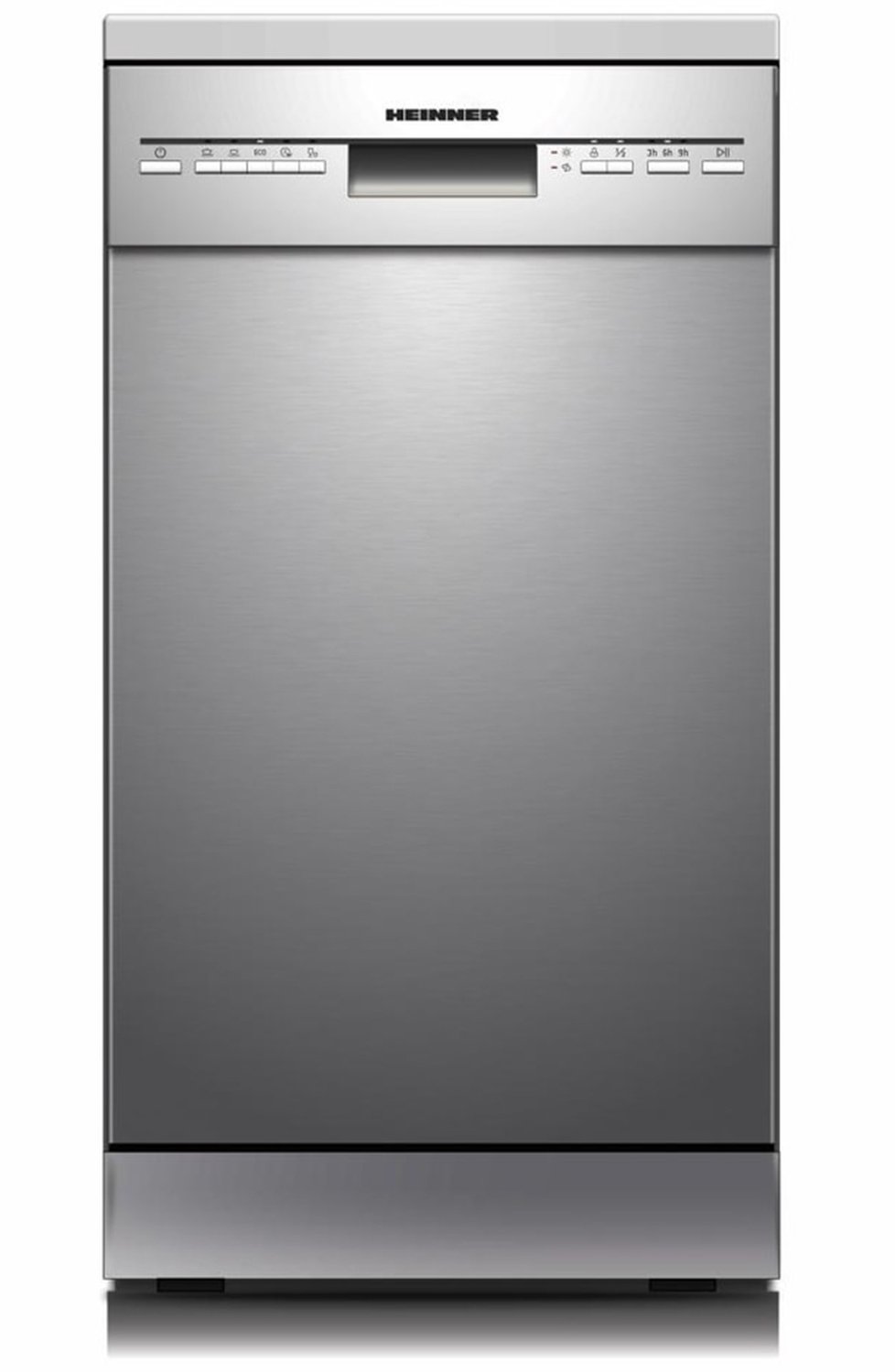 Heinner HDW-FSM45510XE++ Vrijstaande Vaatwasser – 10 Couverts – 5 Programma’s – Halve Belading – Startuitstel – Verstelbare Bovenkorf – AquaStop – Kinderslot – 45 cm – RVS – 5 Jaar Garantie
