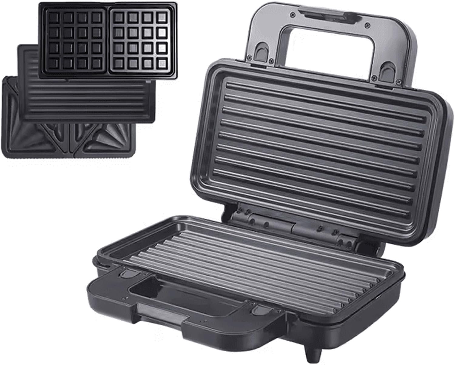 3-in-1 SK-BBQ-835 elektrische plaat voor wafels, grill en samosa, 1000 W