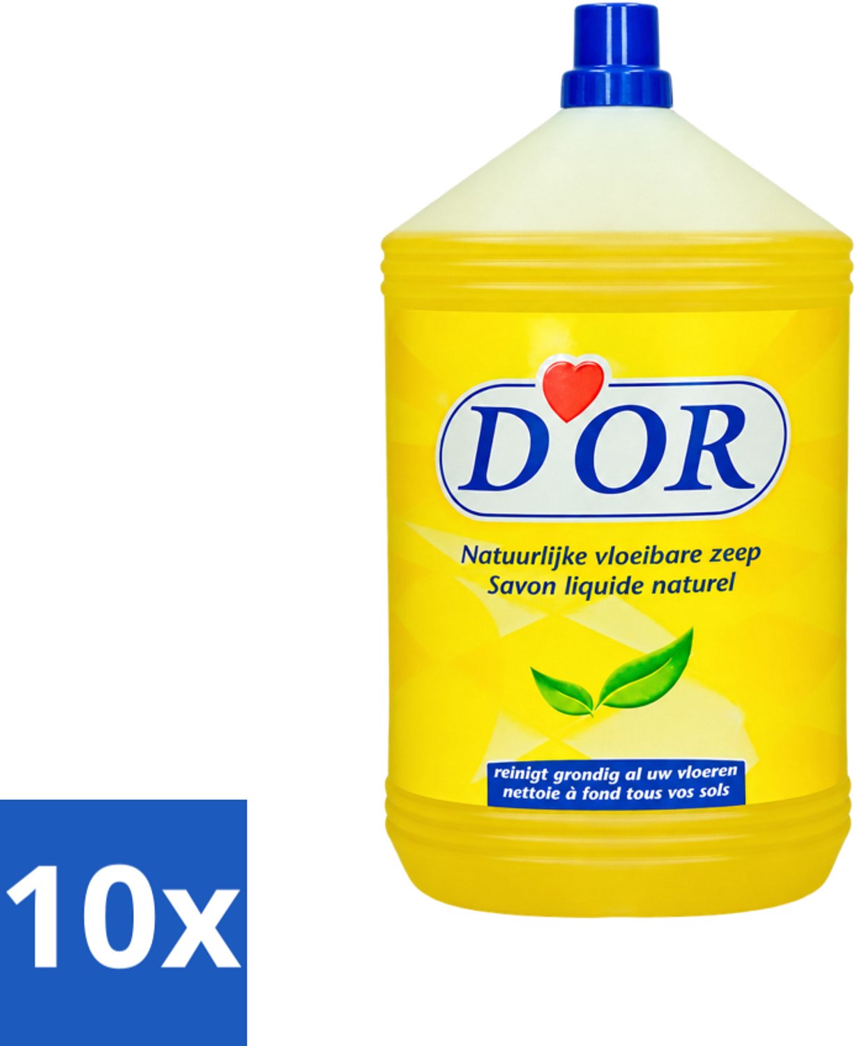 10 x D'Or - Natuurlijke Vloeibare Zeep - Voor Vloeren en Tegels - 5 liter - Voordeelverpakking - 10 stuks