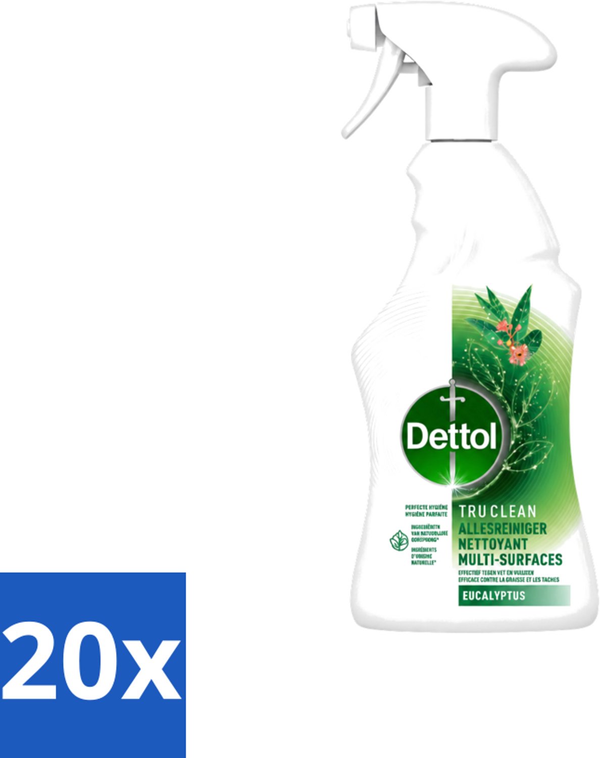 20 x Dettol Tru Clean - Allesreiniger - Spray - Eucalyptus - Multi-Oppervlakken - 500ml - Voordeelverpakking - 20 stuks