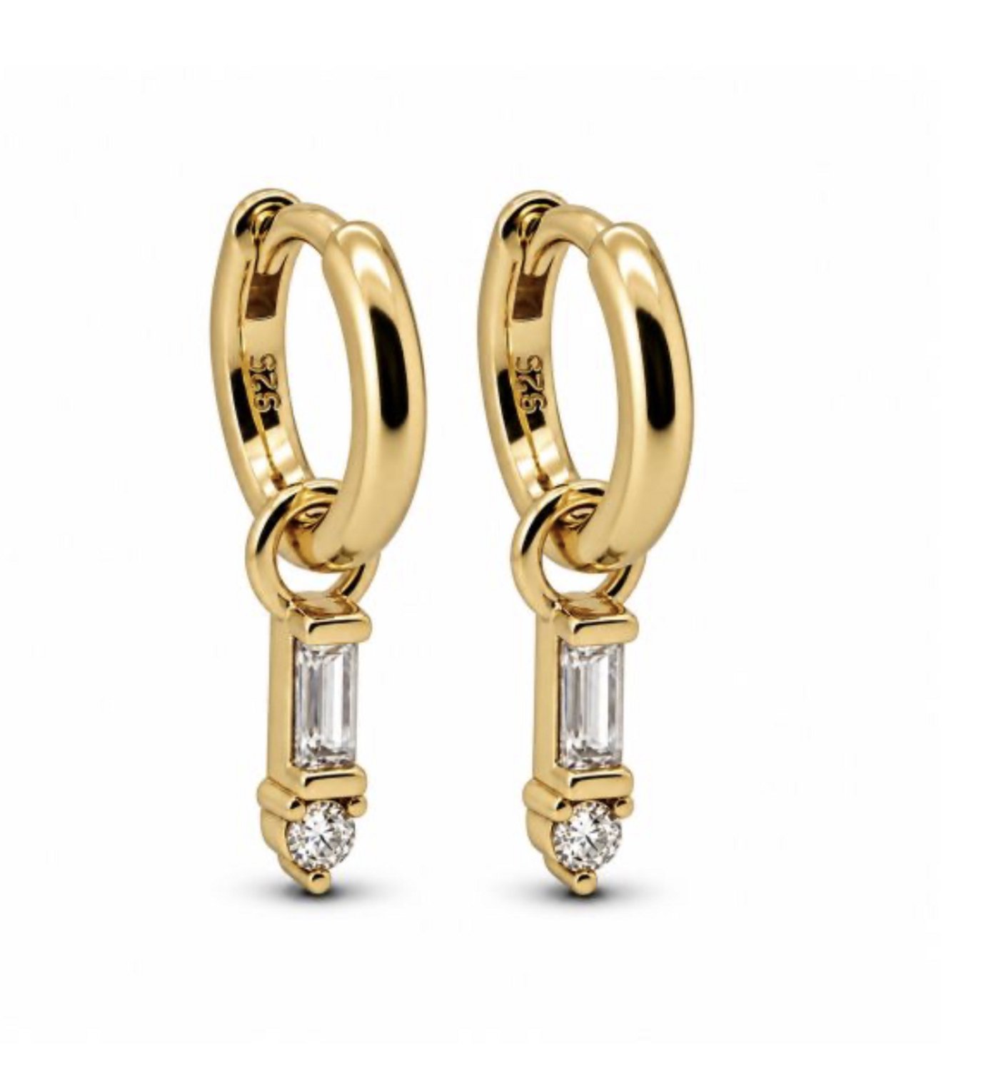 Karma 925 Sterling Zilver Goudkleurige Tube Oorbellen  - Goudkleurig
