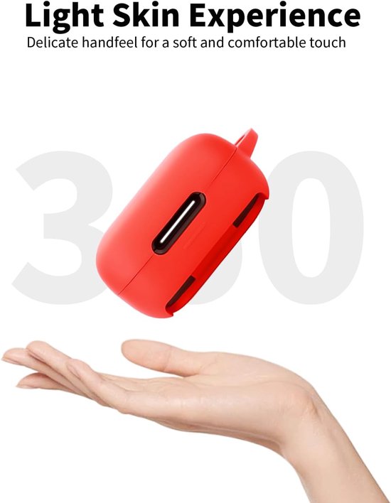 Hoes voor Anker Soundcore P31i Open-Ear hoofdtelefoon - schokbestendig, waterdicht, zacht en duurzaam, met koord, sleutelhanger en reinigingsgereedschap, rood — afbeelding 2