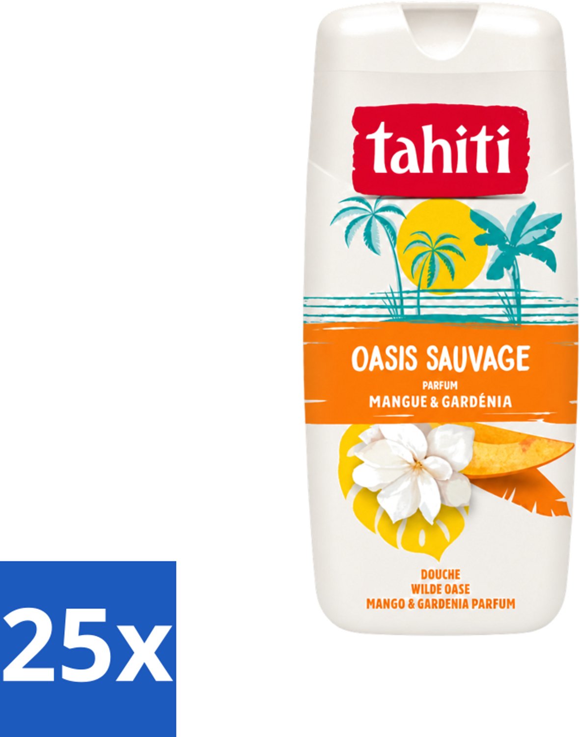 25 x Tahiti - Douchegel - Wilde Oase - Mango & Gardenia - 315 ml - Voordeelverpakking - 25 stuks