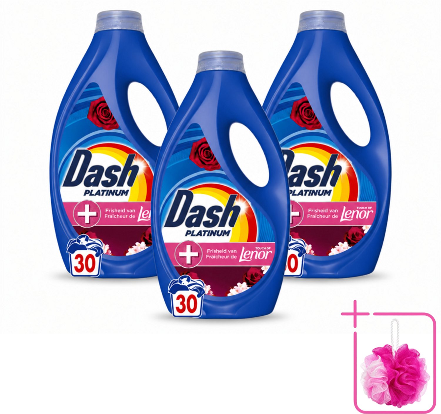 3 x Dash – Wasmiddel – Jasmin & Rose de Mai – 1350 ml - Bulkverpakking - Wasmiddel - Douchemop - Katoen