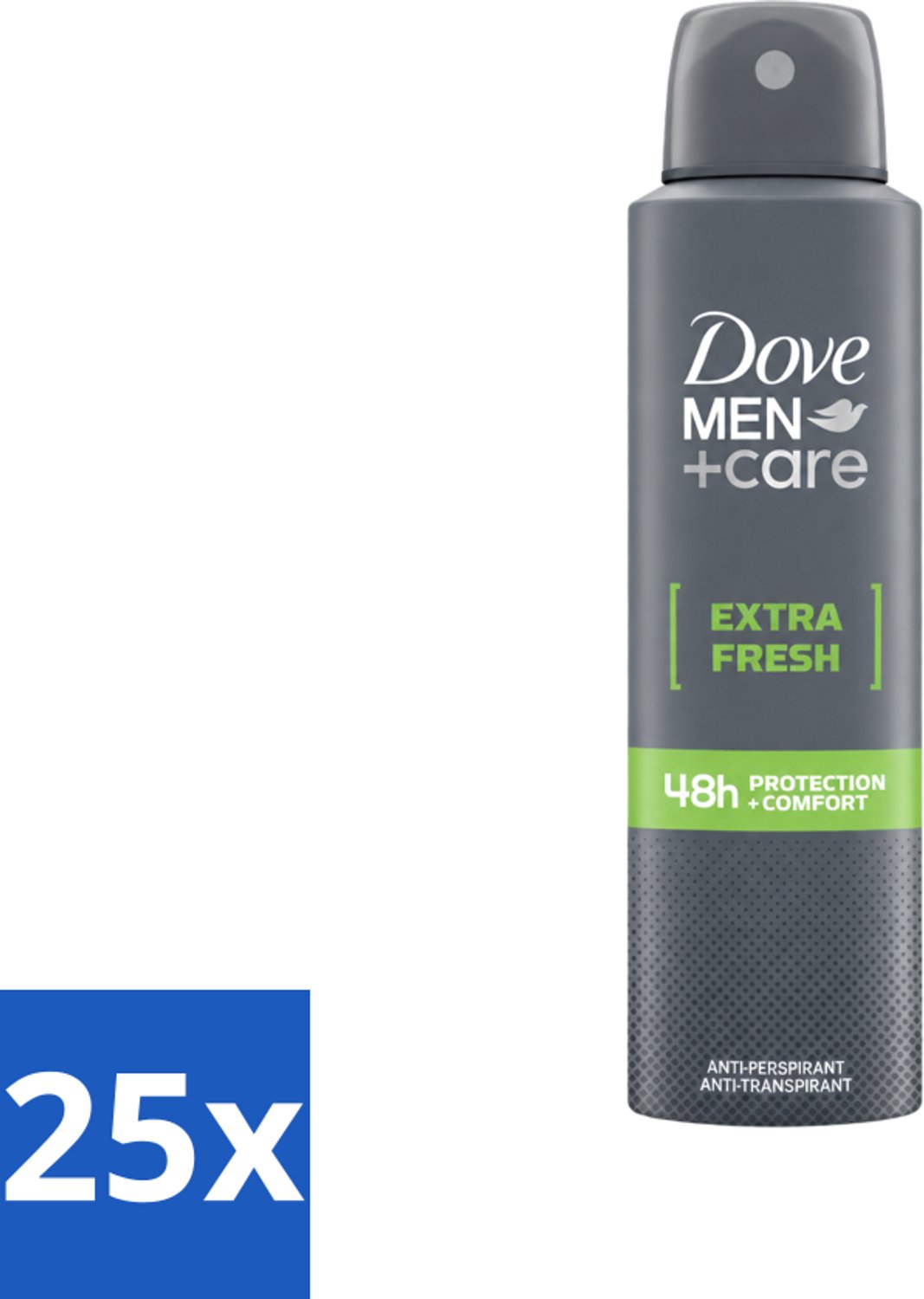 25 x Dove Men+Care - Extra Fresh - Deospray - Anti-Transpirant - 150 ml - Voordeelverpakking - 25 stuks