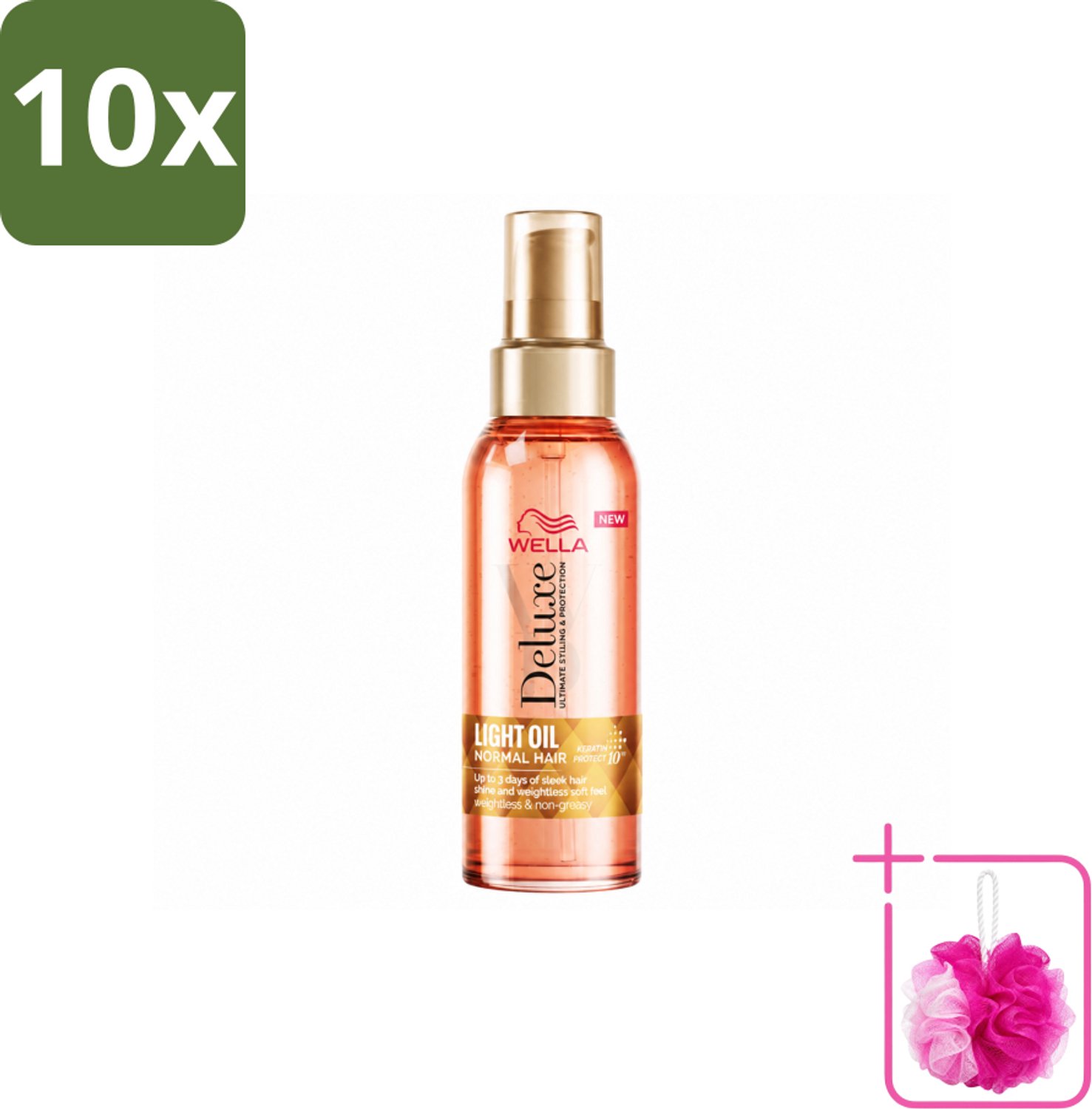 10 x Wella – Deluxe Oil Light – Haarolie – 100 ml - Bulkverpakking - Haarolie - Douchemop - Glans