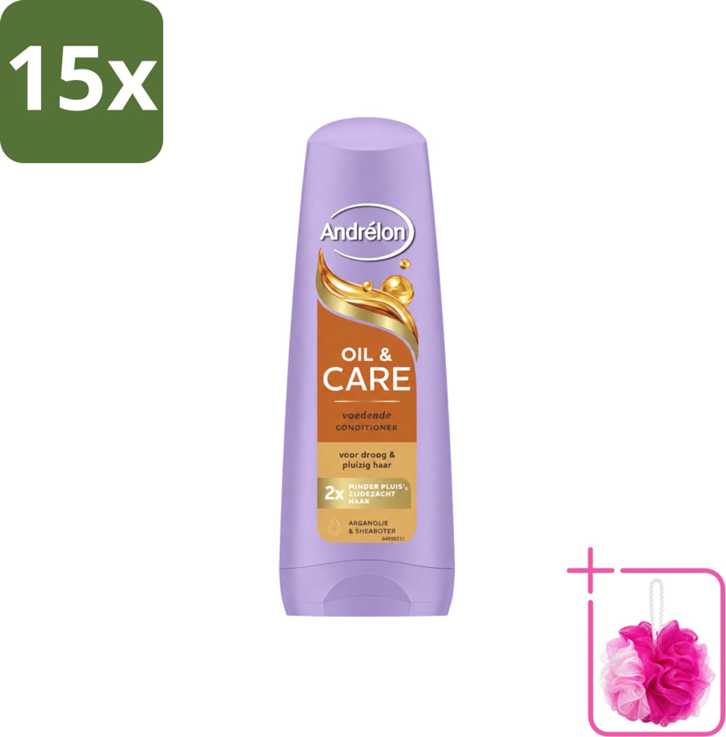 15 x Andrélon – Conditioner – Oil & Care – 200 ml - Bulkverpakking - Droog haar - Douchemop - Pluis haar