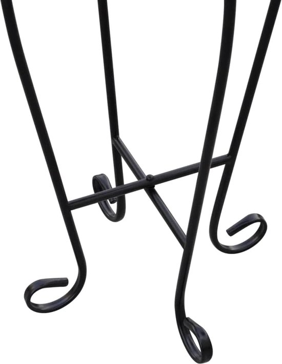 Mozaïek bijzettafel, 30 cm, weerbestendige mozaïektafel met ijzeren frame, zwart-wit tafelblad voor tuin, balkon, terras — afbeelding 3