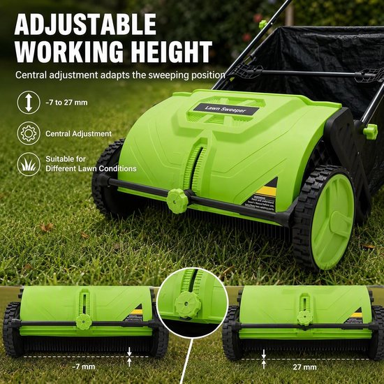 100 l, handbediende bladveger, 53 cm — afbeelding 4