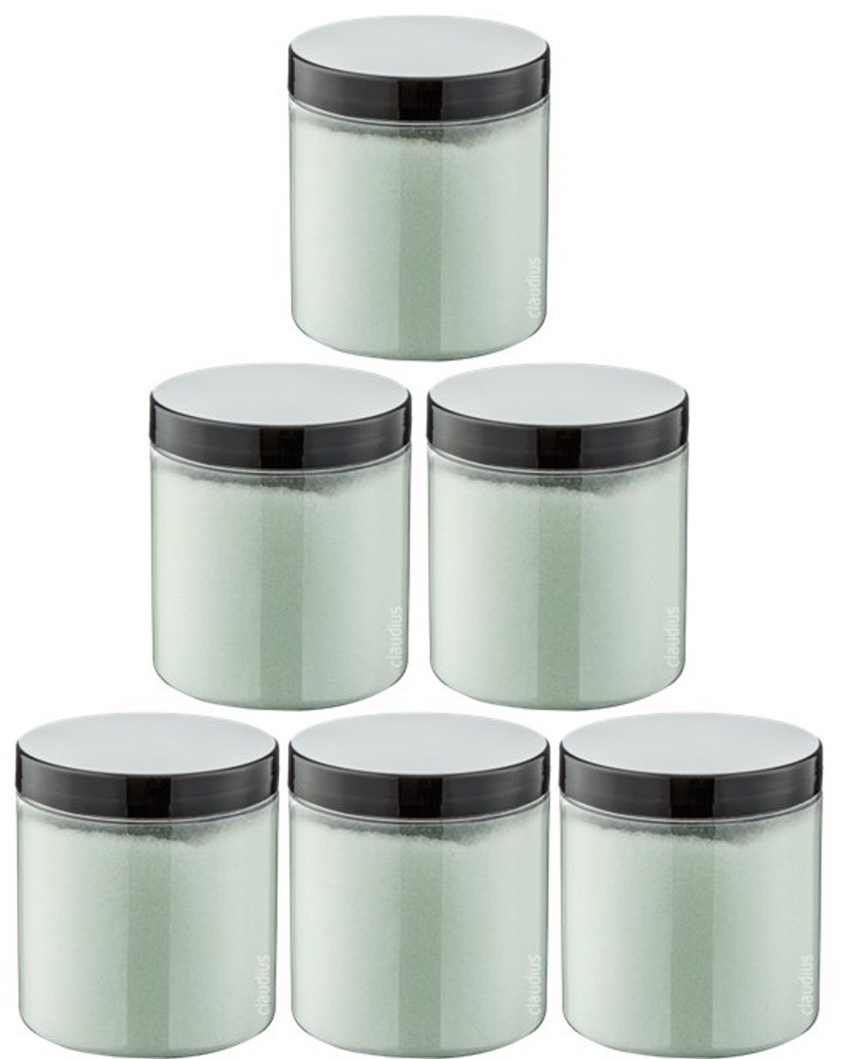 Claudius Scrubzout Eucalyptus 300 gram - Pot met zwarte deksel - set van 6 stuks - Hydraterende Lichaamsscrub - Body Scrub
