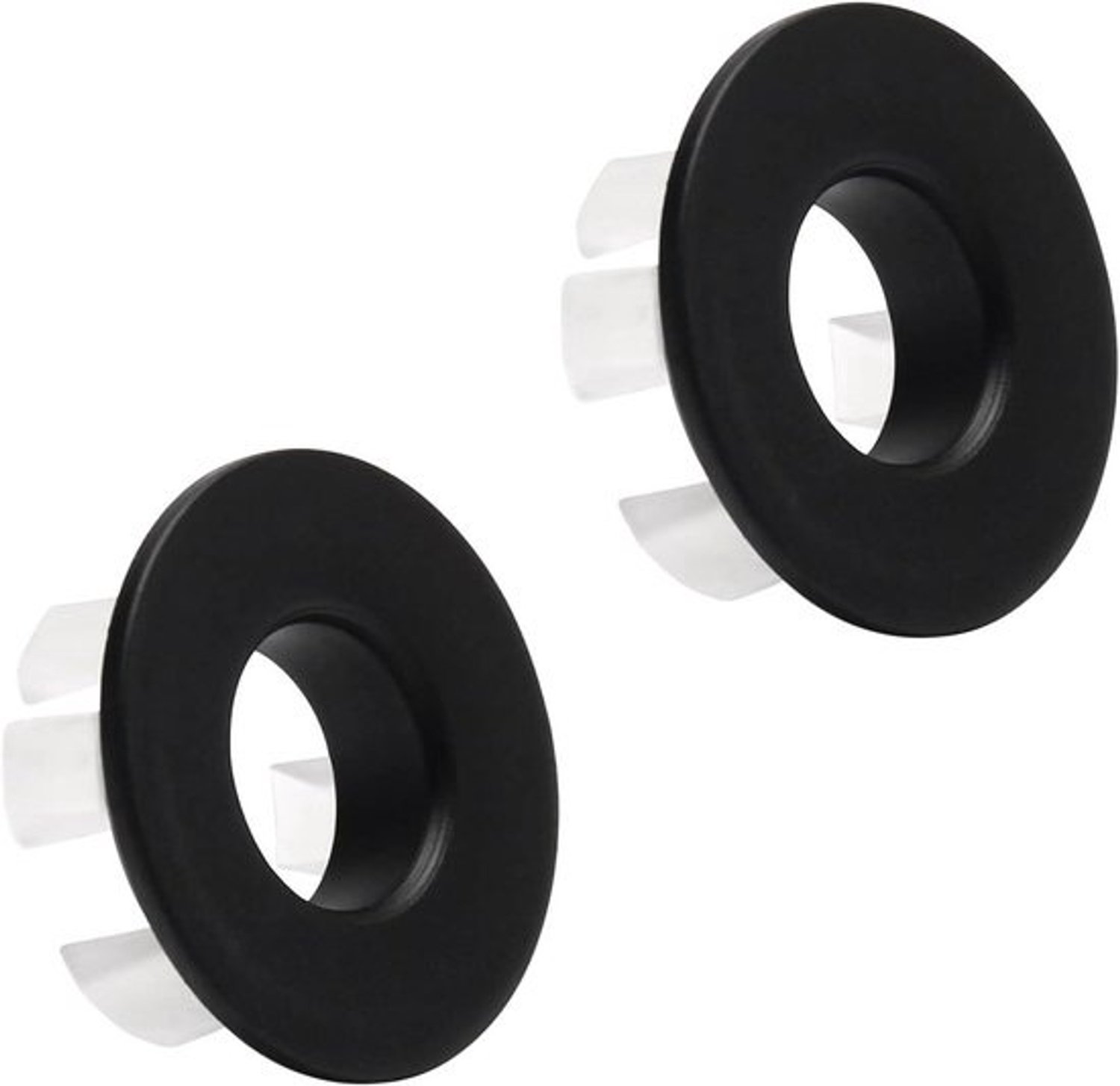 Wastafeloverloopcovers - Inzetkap voor aanrecht - Badkamer- en keukendecoratie - Massief koper - 30 mm buitendiameter - Zwart