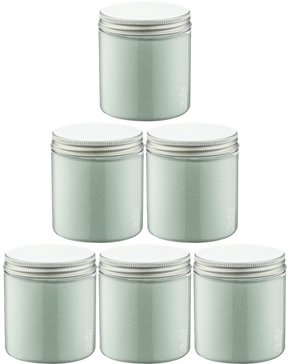 Claudius Scrubzout Eucalyptus 300 gram - Pot met aluminium deksel - set van 6 stuks - Hydraterende Lichaamsscrub - Body Scrub