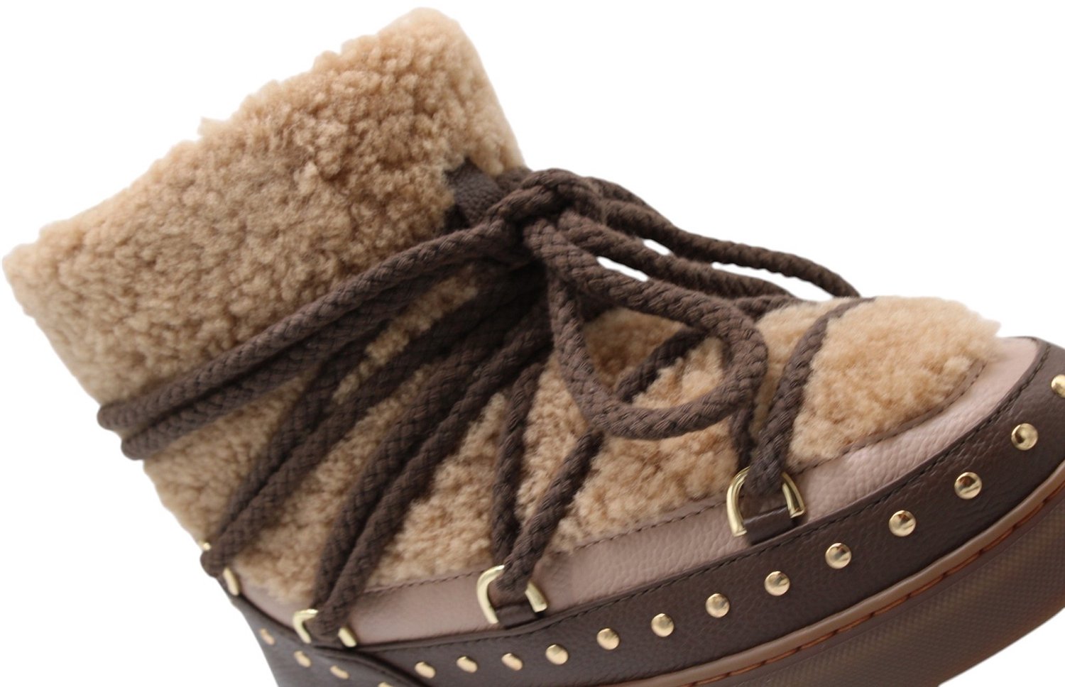 Inuikii Curly Rock Laarzen - Ponyhair - Dames - Beige - Maat 37