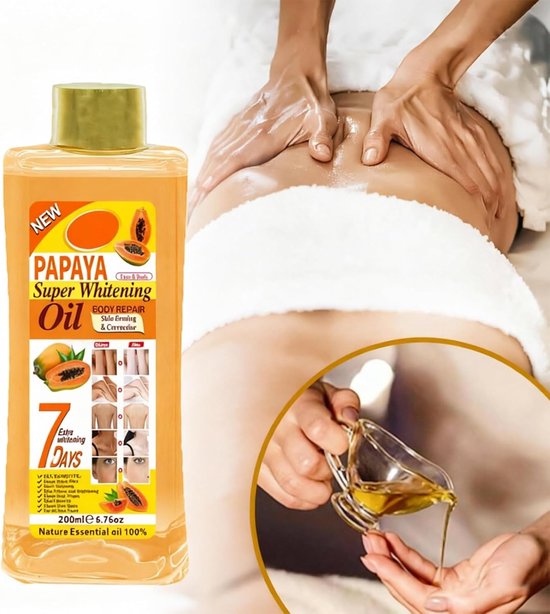 Oil For Skin, Glow-olie Voor Gezicht En Lichaam Kurkuma Lichaamsolie Papaya Oil For Lightening Dark Skin Voor Vocht, Verstevigt De Huid, Lichaamsverzorging, Gladde Huid, 200ml — afbeelding 5