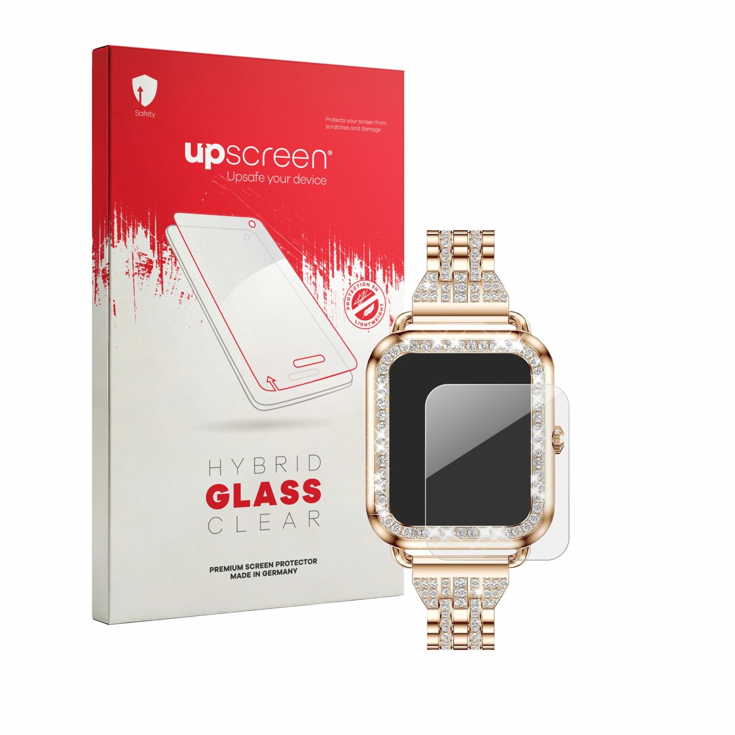 upscreen - Screenprotector voor fitonyo Smartwatch 1.29" - Folie Beschermfolie Beschermglas transparant