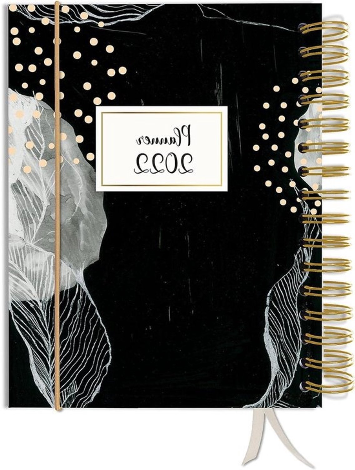 Weekplanneragenda - Afsprakenkalender en planner - Afspraken en taken organiseren - Hardcover met elastiek - 185 x 215 cm - Zwart