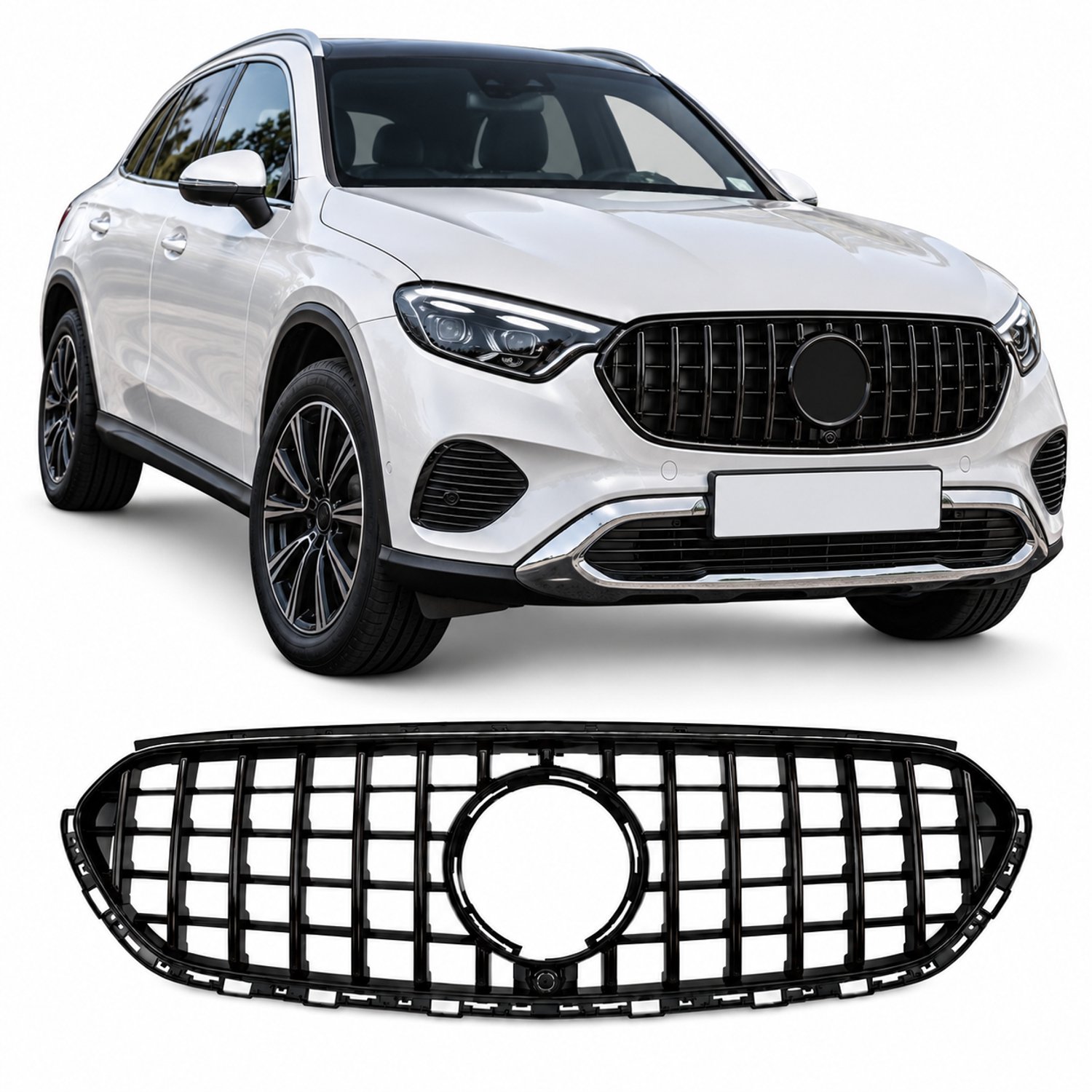 Panamericana Grill Geschikt voor Mercedes GLC X254/C254 2022-2026 – Hoogglans Zwart