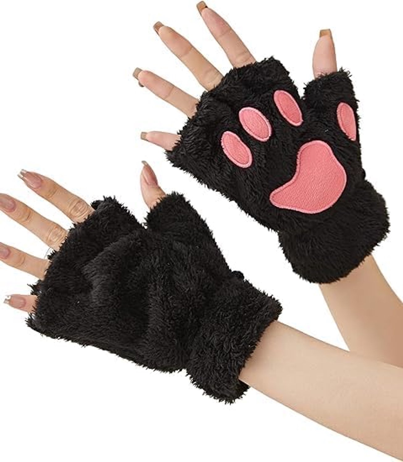 Handschoenen met kattenpoot, vingerloze kattenpoothandschoenen, accessoires voor ork-kostuums, geschikt voor Halloween, carnaval en cosplay
