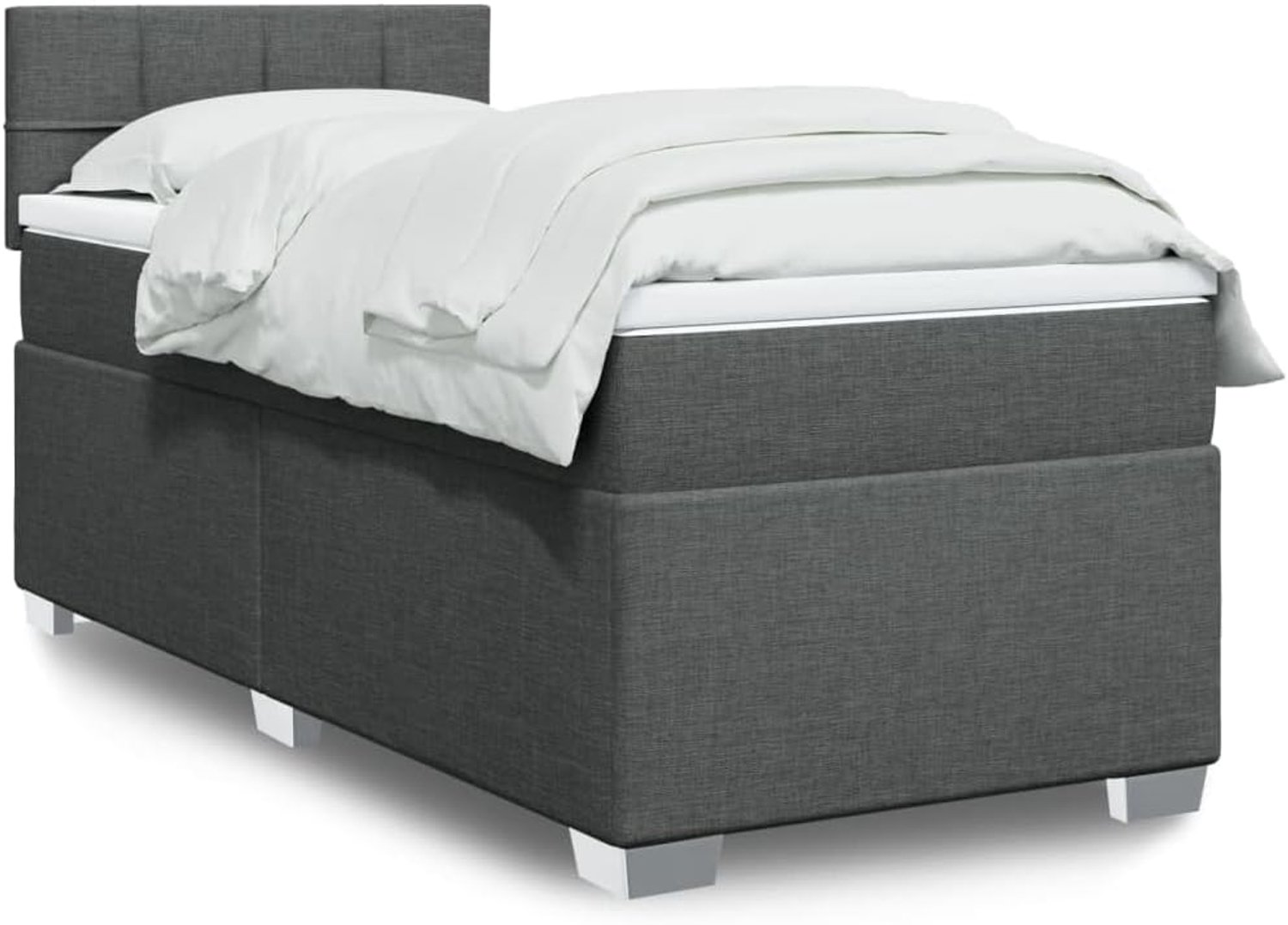Pocketvering boxspring donkergrijs 90x190 cm