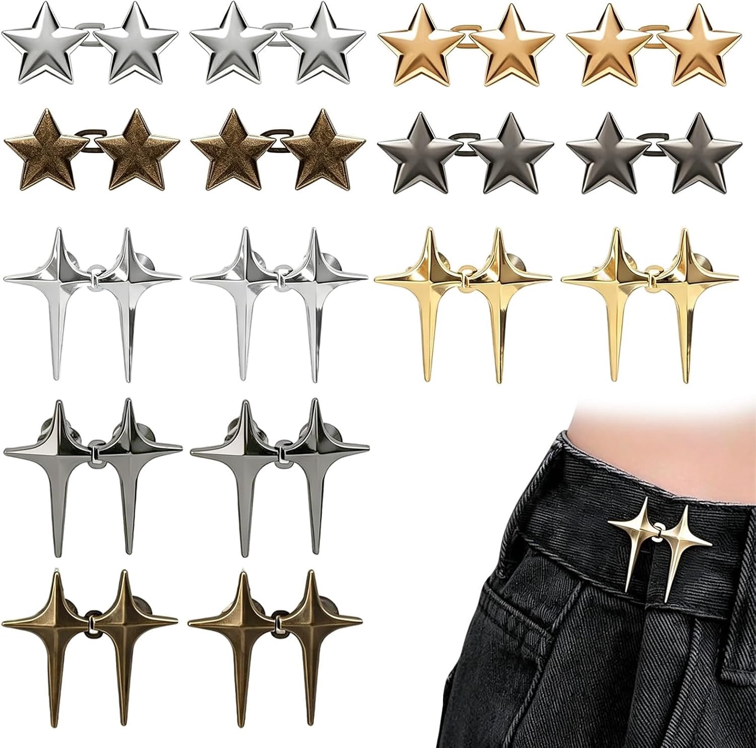 16 Stuks Ster Tailleclips Voor Dames Taille Gesp Kledingclip