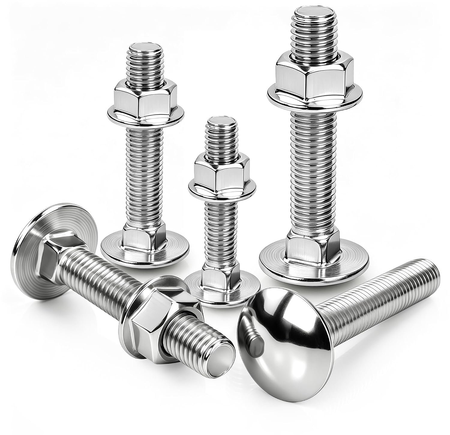 20 stuks slotschroeven, M6 x 120 mm, platte ronde kopschroeven van roestvrij staal, poortschroeven met zeskantige flensmoer, platte kopschroeven voor elektronica, bouw, woondecoratie