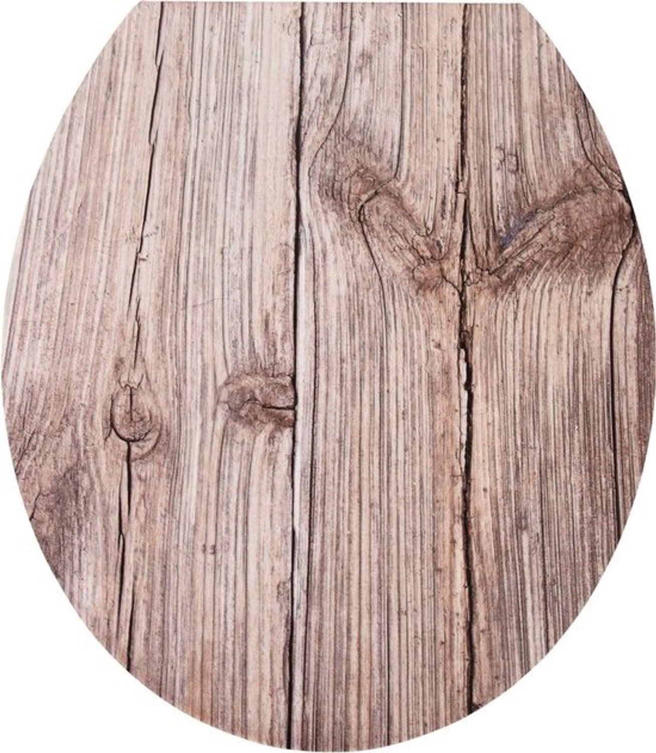 WC-bril - Toiletbril en wc-deksel - Badkamer - Softclose en Quick Clean - Ovaal 44.6 x 37.9 cm - Eiken