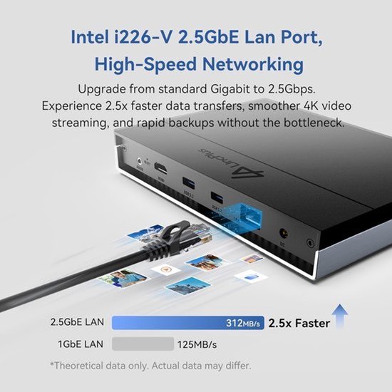 Netwerkopslagapparaat - NAS-server - Dataopslag - Hybride ontwerp met 6 bays - Compact formaat - Zwart — afbeelding 3
