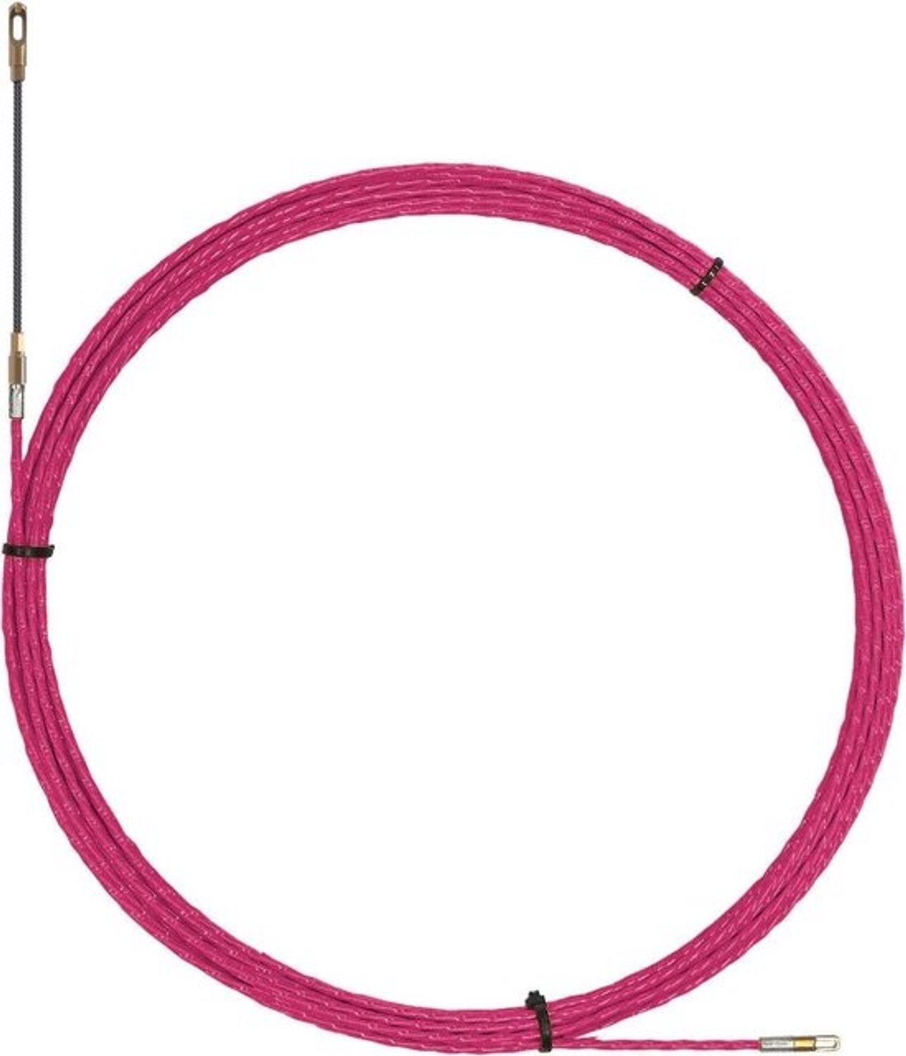 Sonde met spiraalpunt - Polyester kabeltrekker - Voor lege leidingen - Stalen kern - 15 meter - Paars